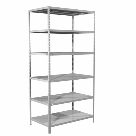 стеллаж металлический brabix "ms 220/30-6", 2200х1000х300 мм, 6 полок, 291373