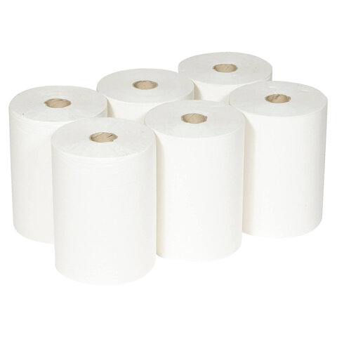 полотенца бумажные рулонные kimberly-clark scott, комплект 6 шт., slimroll, 190 м, белые, 6697