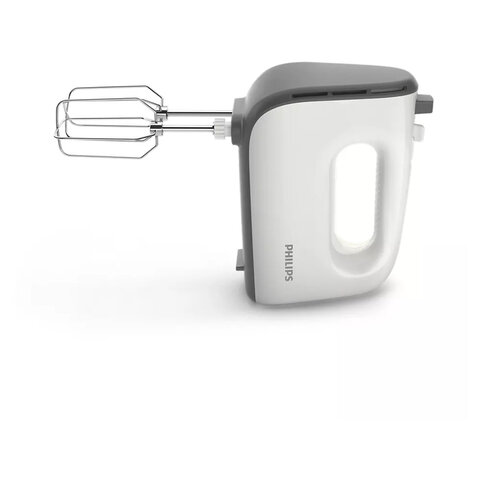 миксер philips hr3745/00 на подставке 450 вт, 5 скоростей, 2 венчика, 2 крюка для теста, чаша, белый