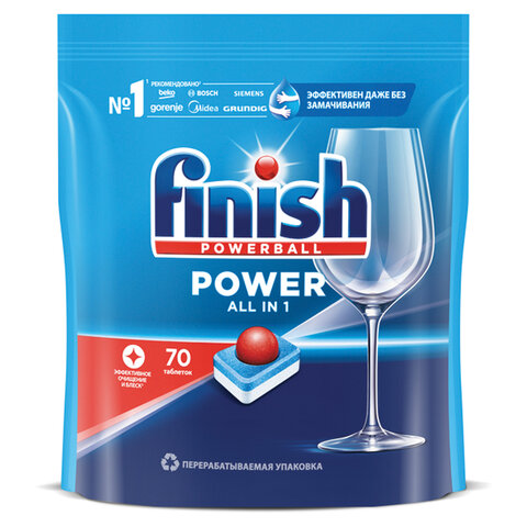таблетки для посудомоечных машин 70 шт. finish power "all in 1", 3213237