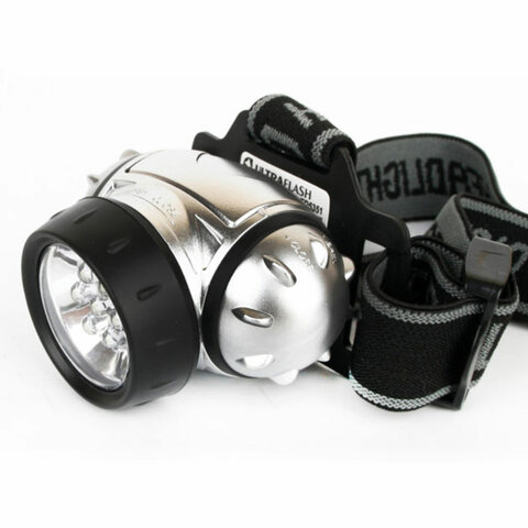 фонарь налобный ultraflash 7хled, 3 режима, питание 3хааа (не в комплекте), led5351
