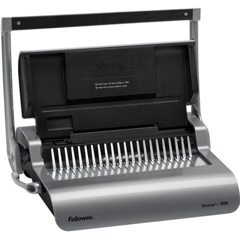 переплетная машина для пластиковой пружины fellowes "quasar+", пробивает до 25 л., сшивает до 500 л.