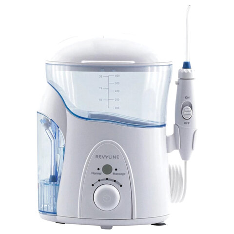 ирригатор для полости рта revyline rl 500, стационарный, емкость резервуара 0,6 л, 7 насадок, белый