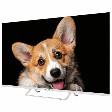 телевизор topdevice tdtv43cs03u_we, 43'' (109 см), 3840x2160, 4k, 16:9, yaos, wi-fi, bluetooth, белы