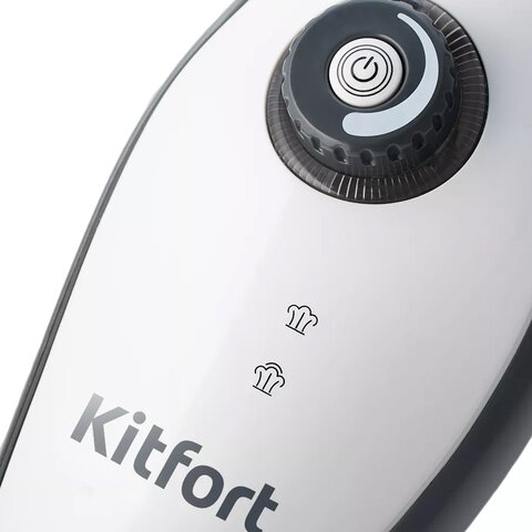 паровая швабра kitfort kt-1008, 1500 вт, 1 бар, объем 0,37 л, белая/серая, кт-1008
