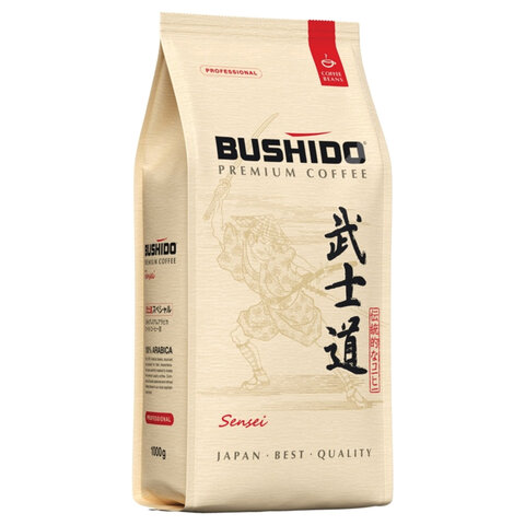 кофе в зернах bushido "sensei" 1 кг, арабика 100%, нидерланды, bu10004014