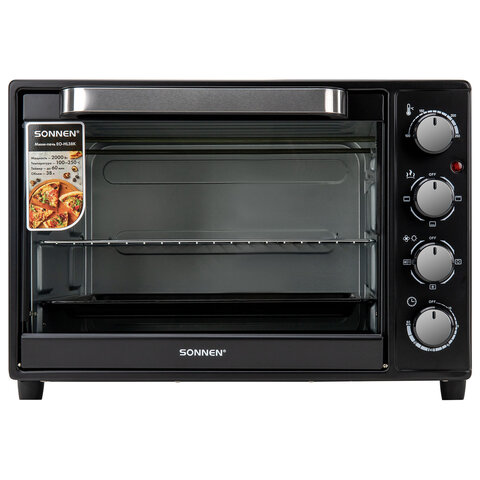 мини-печь электрическая sonnen eo-hl38k, 2000 вт, 38 л, 3 режима нагрева, режим конвекции, таймер, м