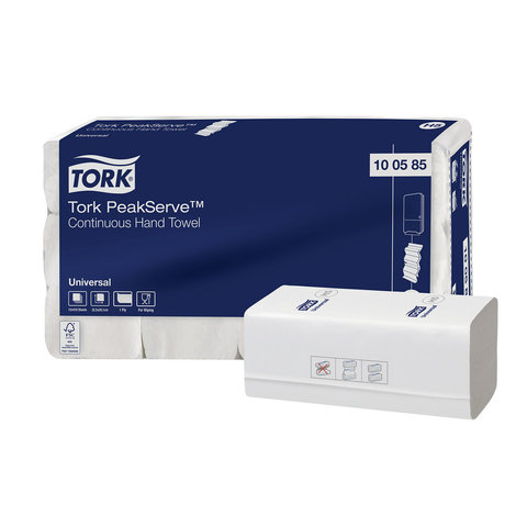 полотенца бумажные 410 шт., tork (система h5) peakserve, universal, комплект 12 пачек, 22,5x20 см, w