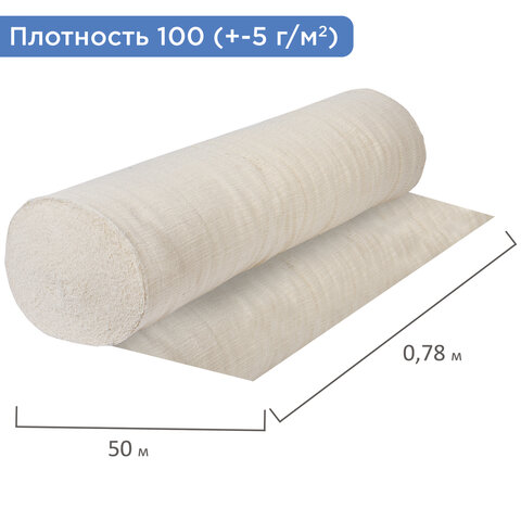 полотно нитепрошивное (неткол), узбекистан, рулон 0,75х50 м, 100 (±5) г/м2, в пакете, laima, 600931