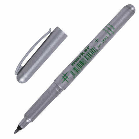 маркер для декорирования серебряный centropen, круглый наконечник, 1 мм, 2670, 6 2670 0194