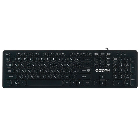 клавиатура проводная игровая defender ozoth gk-106, usb, 104 клавиши, с подсветкой, черная, 45106