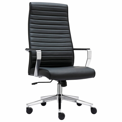 кресло brabix premium "solo ex-730", алюминий, хром, экокожа, черное, 532936