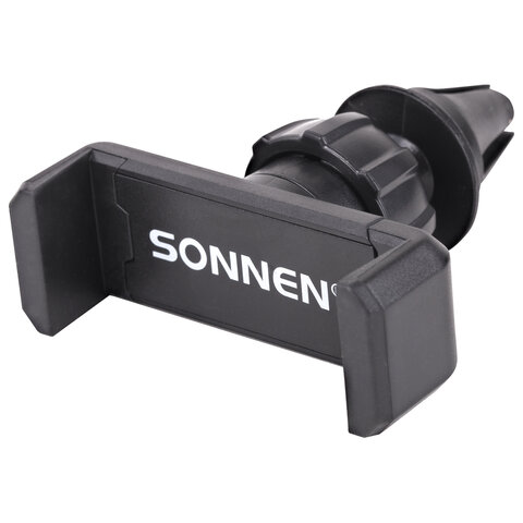 держатель для телефона в авто на решетку вентиляции sonnen, зажим до 85 мм, вращение 360°, 354922
