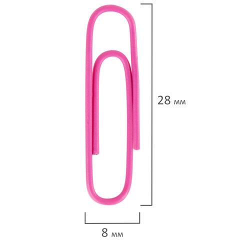 скрепки extra brauberg 28 мм цветные 100 штук, 271313