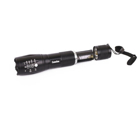фонарь camelion xml-t6, яркий, zoom, 5 режимов, питание 3xaaа или 18650 (не в комплекте), led51530
