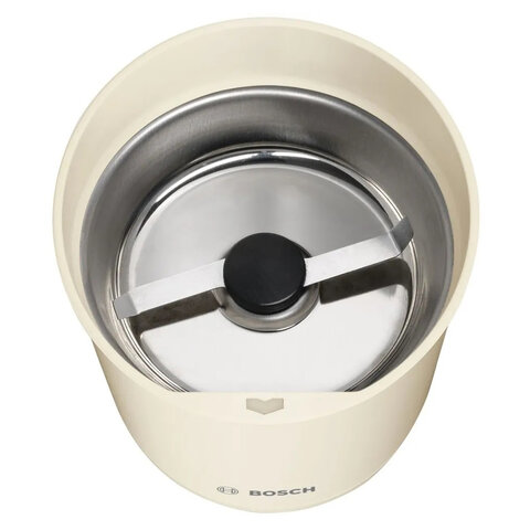 кофемолка bosch tsm6a017c, мощность 180 вт, вместимость 75 г, пластик, бежевая