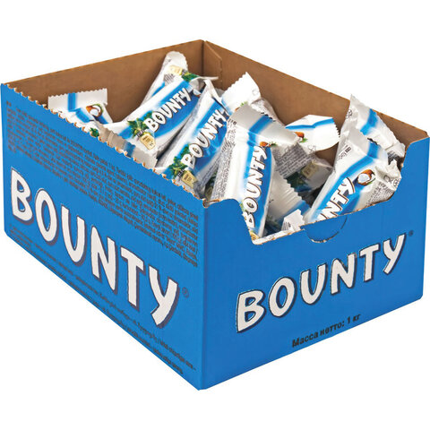 батончики мини bounty "minis" с мякотью кокоса в шоколаде, 1 кг, 56727