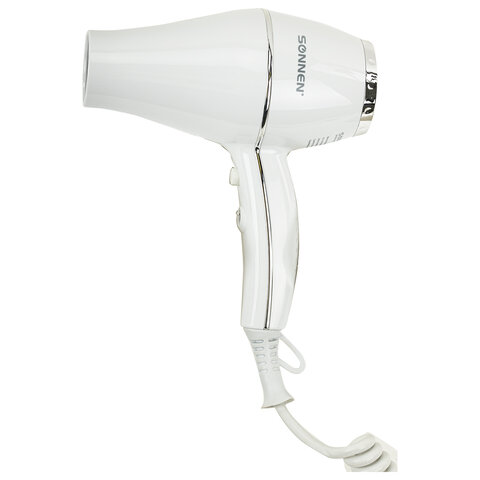 фен для волос настенный sonnen hd-2206 super power, 1850 вт, белый, 3 температурных режима, 608482