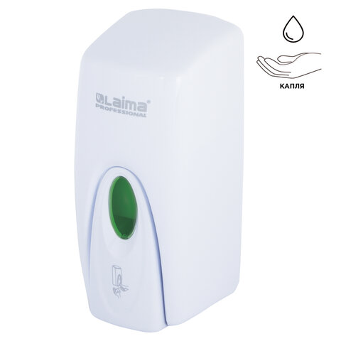 дозатор для жидкого мыла laima professional original, наливной, 1 л, белый, abs-пластик, 605782