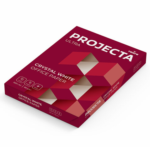 бумага офисная большого формата (297х420), а3, 80 г/м2, 500 л., марка а, projecta ultra, россия, 162