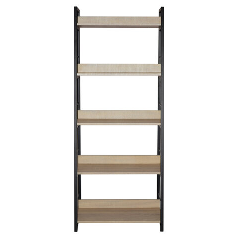 стеллаж на металлокаркасе brabix "loft sh-003", 600х350х1500 мм, 5 полок, цвет дуб натуральный, 6412