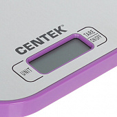Весы кухонные CENTEK CT-2461, электронный дисплей, max вес 5 кг, тарокомпенсация, пластик/сталь