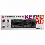 Клавиатура беспроводная DEFENDER Element HB-195 RU, USB, 114 клавиш, черная, 45195