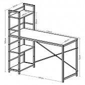 Стол на металлокаркасе BRABIX "LOFT CD-005", 1200х520х1200 мм, 3 полки, цвет дуб антик, 641222