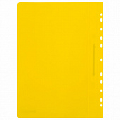 Скоросшиватель пластиковый с перфорацией BRAUBERG EXTRA, А4, 140/180 мкм, желтый, 272899