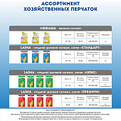 Перчатки МНОГОРАЗОВЫЕ латексные ЛЮБАША "ЭКОНОМ", хлопчатобумажное напыление, размер 9-10, XL (очень 