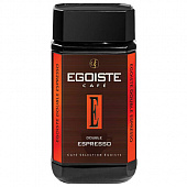 Кофе растворимый EGOISTE "Double Espresso", ШВЕЙЦАРИЯ, сублимированный, 100 г, стеклянная банка, EG1