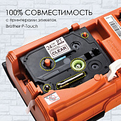 Картридж для принтеров этикеток BROTHER SAKURA S'OK TZE151, 24 мм x 8 м, чёрный шрифт, прозрачный фо