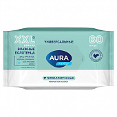 Полотенца влажные 60 шт., XXL, AURA "Family", универсальные, 14403