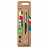 Ручка шариковая PARKER "Jotter Plastic CT", корпус черный, ежедневник А5 черный, золотой срез, пакет