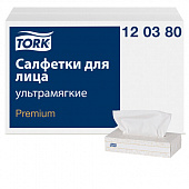 Салфетки косметические 100 штук в картонном боксе, 2-слойные, Tellus/TORK Premium (Система F1), 1203