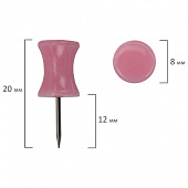 Силовые кнопки-гвоздики BRAUBERG PASTEL, пастельные цвета, 30 штук, 12 мм, 272756
