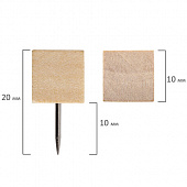 Силовые кнопки-гвоздики BRAUBERG WOOD, деревянные (кубики), 50 штук, 10 мм, 272762