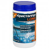 Средство для дезинфекции бассейнов, 1 кг, КРИСТАЛПУЛ LONG, медленный хлор, таблетки по 200 г, KPLG20