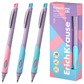 Карандаш механический 2 мм ERICH KRAUSE "ErgoLine Kids Pastel", HB, с точилкой, ассорти, 63833