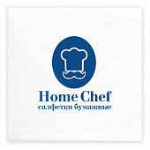 Салфетки бумажные 90 шт., 23х23,5 см, HOME CHEF, белые, 456