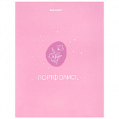 Папка-портфолио универсальная, 4 кольца, 20 файлов, 7БЦ матовая, BRAUBERG, "Gentle", 117558