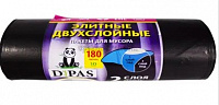 Мешки для мусора 180 л.черные 10шт/рулон  50мкм Дипас
