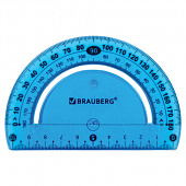 Транспортир 10 см гибкий BRAUBERG "FLEX", пластиковый, 180 градусов, ассорти, европодвес, 210676