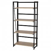 Стеллаж на металлокаркасе BRABIX "LOFT SH-001", 600х300х1250 мм, складной, цвет дуб натуральный, 641