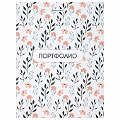 Папка-портфолио универсальная, 4 кольца, 20 файлов, 7БЦ матовая, BRAUBERG "Flowers", 117556
