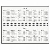 Планинг датированный 2026 285х112 мм, STAFF, гребень, картонная обложка, 64 л., "Сад магнолий", 1173