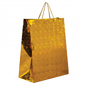 Пакет подарочный новогодний (1 шт.) 41x19x49 см (XXL), ГОЛОГРАФИЯ, ассорти 3 цвета, ЗОЛОТАЯ СКАЗКА, 